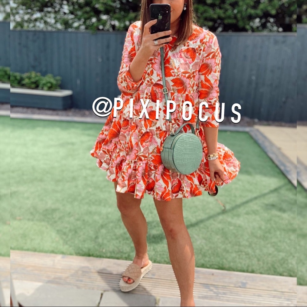 ZARA VOLUMINOUS TEXTURED TIERED DRESS - Picture 8 of 12
